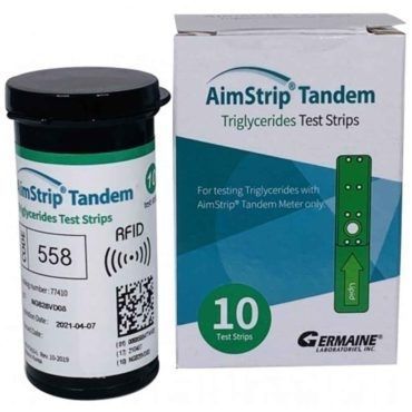 Diabete test strip - AimStrip® - Germaine Laboratories - triglycerides / lipid / whole blood