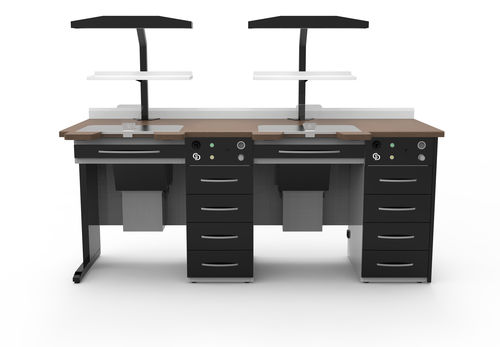 Dental laboratory workstation with light - GPW02 - Grup Dental Medikal - double