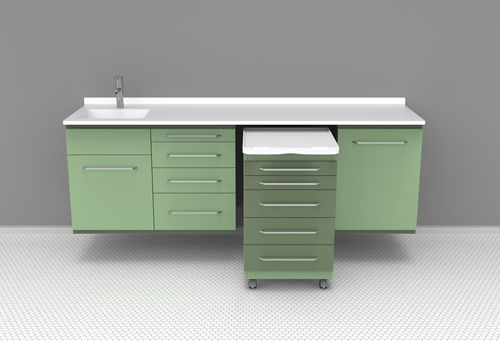 Dental instrument cabinet - ANEMON 05 - Grup Dental Medikal - for dental clinics / with drawer / with sink