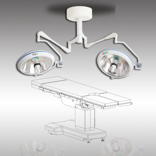 Ceiling-mounted surgical light - F700/700 - HYZMED Medical - halogen / 2-arm / 93