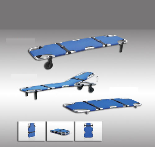 Emergency stretcher - 1A1 - HYZMED Medical - folding / on casters / aluminum
