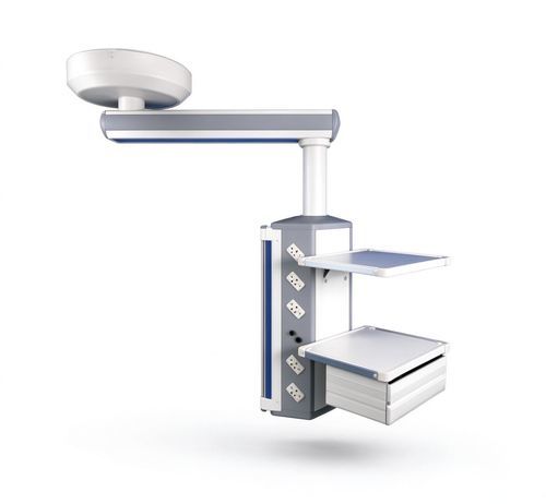 Ceiling-mounted medical pendant - SD90 - HYZMED Medical - intensive care / single-arm / with shelves