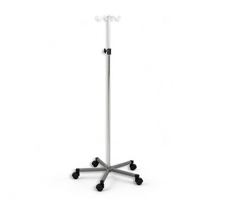 IV pole on casters - 5809 - HYZMED Medical - 4-hook / height-adjustable / stainless steel