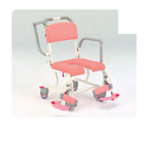 Shower chair with armrests - SW series - Matsunaga Manufactory - on casters / with backrest / height-adjustable