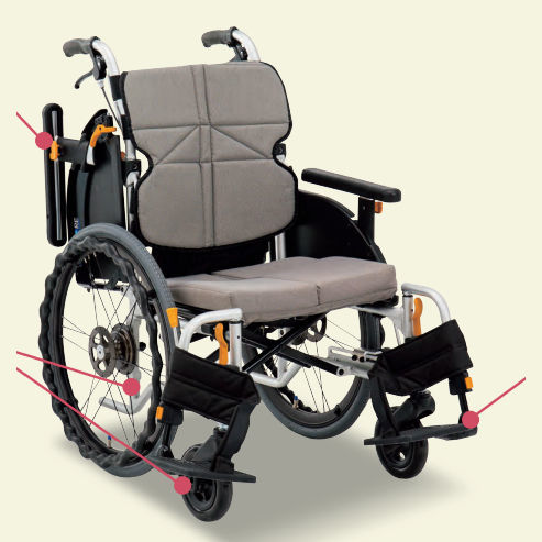 Manual wheelchair - NEXT-50B series - Matsunaga Manufactory - outdoor / indoor / height-adjustable