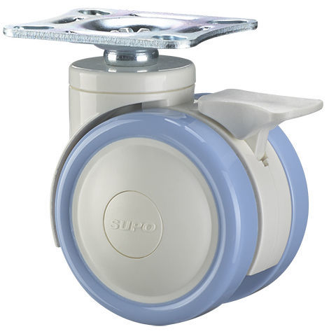 Medical device caster - 1M-WP21-01D-125-272 - Zhongshan Xiangrong Caster Manufacturing Co.,Ltd - polyurethane