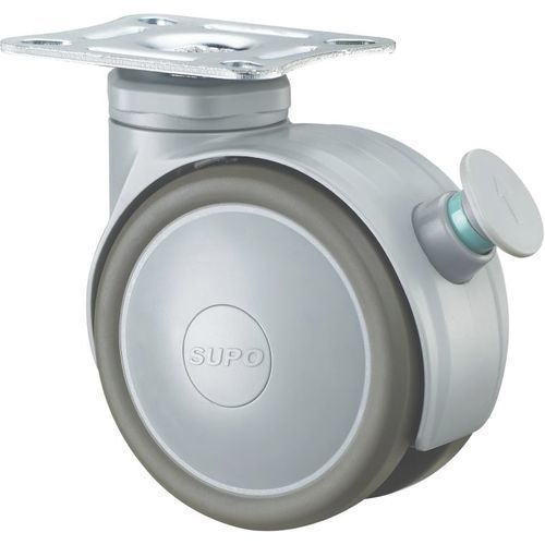 Medical device caster - 1M-HP22-01D-100-313 - Zhongshan Xiangrong Caster Manufacturing Co.,Ltd - polyurethane