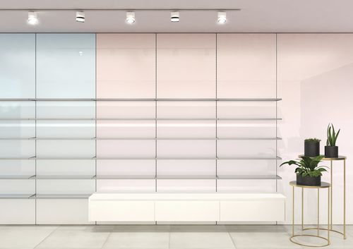 Multi-function display rack - For.me - Farmacia Italiana - wall-mounted / height-adjustable / modular