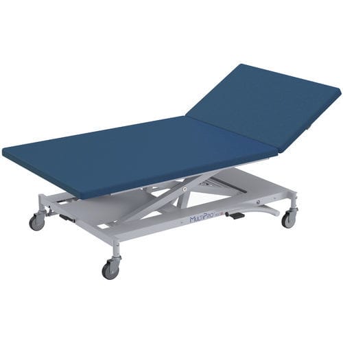 Hydraulic Bobath table - MULTIPRO® NEXT - Hess Medizintechnik - on casters / with adjustable height backrest / 2-section