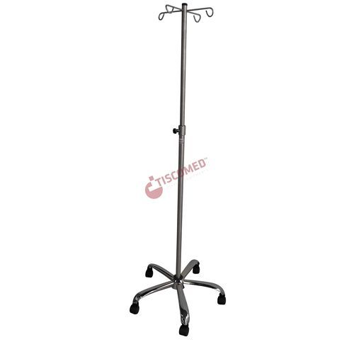 IV pole on casters - TIVS 3850 - Tiscomed - 4-hook / stainless steel
