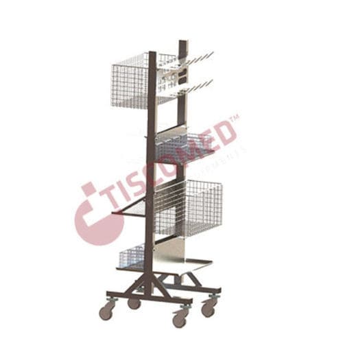 Medical linen trolley - TFSS 5000 - Tiscomed - transport / multifunction / 3-shelf
