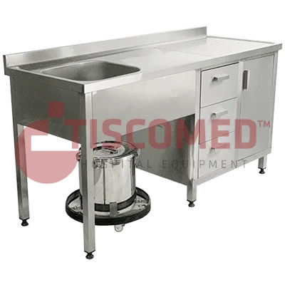 Medical sink - TINI 4060 - Tiscomed - laboratory / for sluice rooms / 1-station