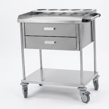 Hospital trolley - TCDE 1540 - Tiscomed - dressing / stainless steel / with tray