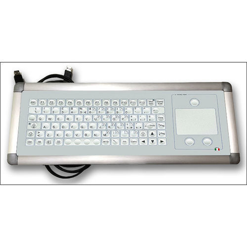 Keyboard with touchpad - KT-84-IM-04 - K-Tronic - aluminum / USB / antimicrobial