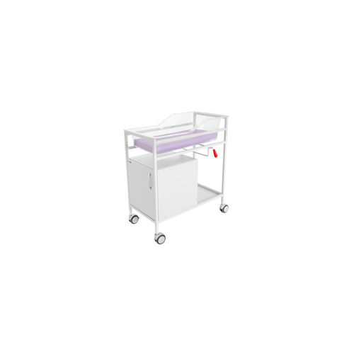 Fixed-height hospital bassinet - HSP 1130 - HOSPITOOL MEDICAL DEVICES INC. - on casters / with storage unit / transparent