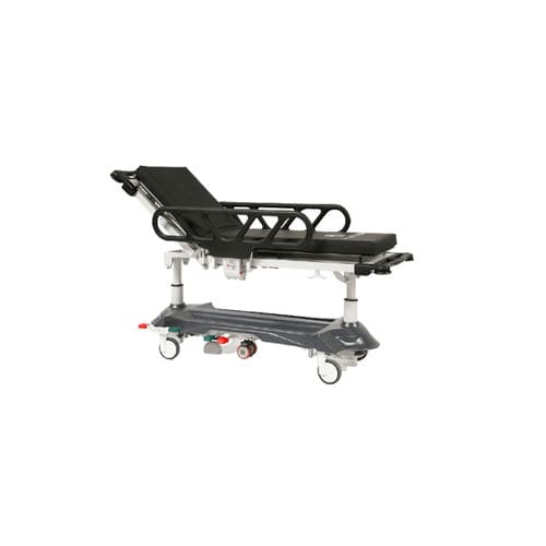 Emergency stretcher trolley - PRONTO BETA - HOSPITOOL MEDICAL DEVICES INC. - hydraulic / height-adjustable / with adjustable backrest