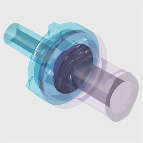 Medical check valve - E-C-190043 - The West Group Ltd - silicone / polycarbonate / blue