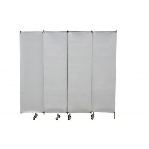 Hospital privacy screen on casters - P-180-I8-0 - EROND - 4-panel / stainless steel