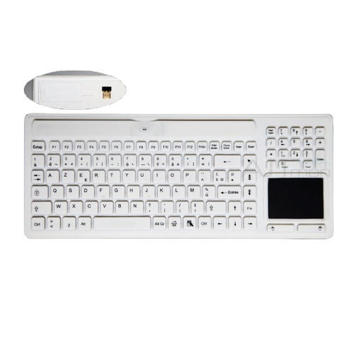 Medical keyboard with touchpad - ATM-SK418WT - Shezhen AITmon Technology Co,.Ltd - with numeric keypad / silicone / washable
