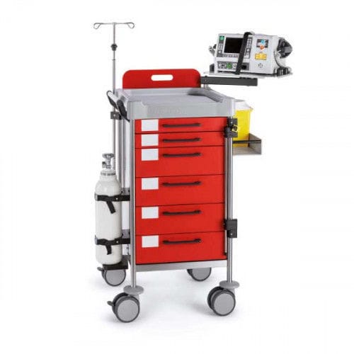 Emergency trolley - INSAUSTI  - Mdose - equipment / stainless steel / 6-drawer