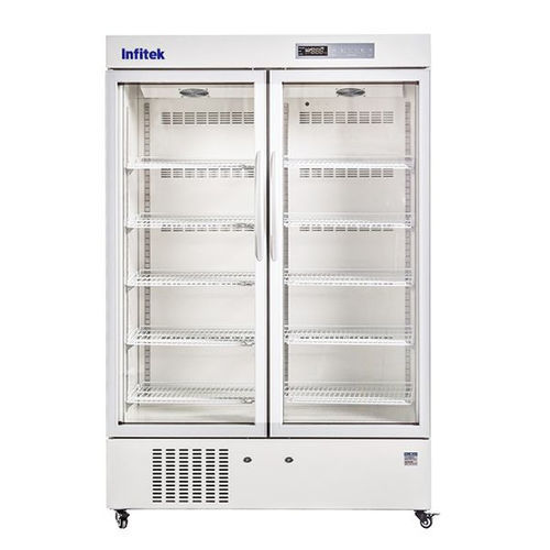 2 doors refrigerator - PR5-1000 - Infitek - laboratory / cabinet / with glass door
