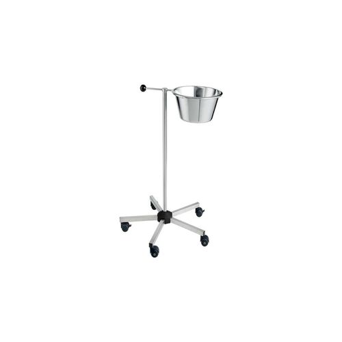 Trolley-mounted surgical basin stand - NSS 7001 - Nuprom - stainless steel