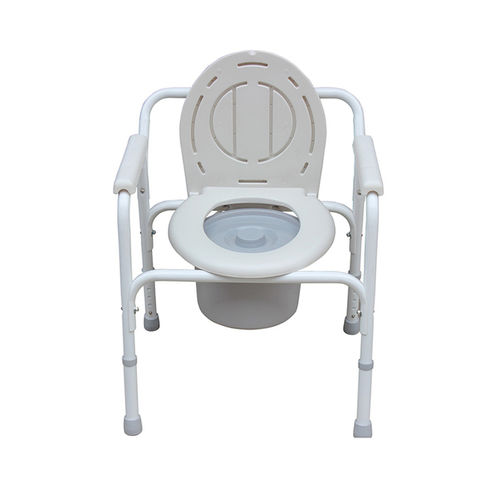 Shower chair with armrests - KR810 - Zhenjiang Kangrui Rehabilitation Equipment Co., Ltd. - with cutout seat / with bucket / with backrest