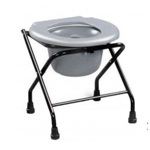 Shower chair without backrest - KR897A - Zhenjiang Kangrui Rehabilitation Equipment Co., Ltd. - with cutout seat / with bucket / folding