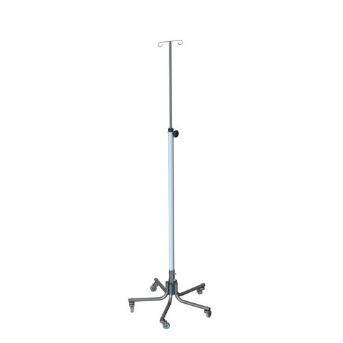 IV stand on casters - PARAID - 2-hook / stainless steel