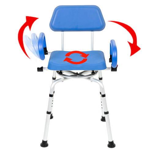 Shower chair with armrests - MBSC  - Pain Management Technologies - swivel / plastic