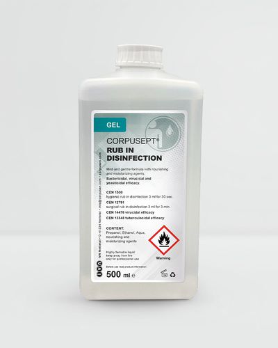 Body hygiene disinfectant - CORPUSEPT® - IVN Nettetal & Unigema - gel / 500 mL / alcohol-based