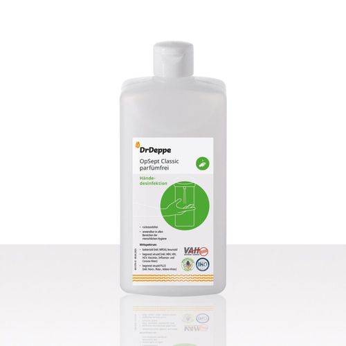 500 mL hand sanitizer - OpSept Classic perfume-free - Laboratorium Dr. Deppe - 100 ml / 1000 mL / 5000 mL