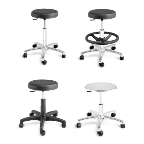Healthcare facility stool - VL25X. 10.AD.1409.XXX - Valiamo - height-adjustable / on casters / black