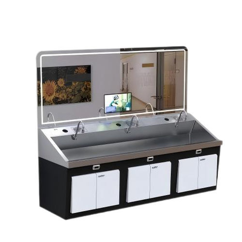 2-bay surgical sink - FY-ZWM - Jiangsu Fuyou Medical - stainless steel / knee-operated / electronically-operated