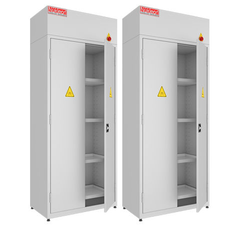 Chemical product cabinet - NKS - Nükleon laboratory Equipments - with shelf / with door / gray