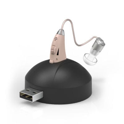 RIC hearing aid - EN-T100 - Guangdong ENNO Technology - rechargeable / beige