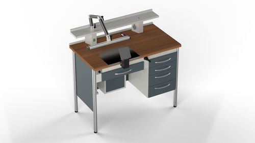 Training dental laboratory workstation - CR1 - Kartal Dental - with shelves / with light / with drawers