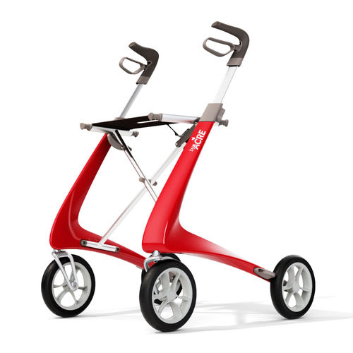 4-wheel rollator - byACRE - carbon fiber frame / with seat / folding