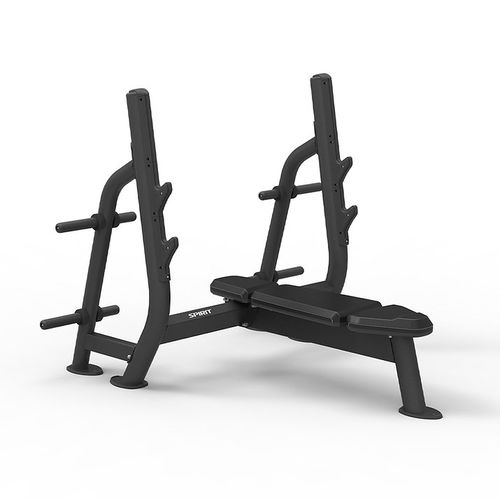 Flat weight training bench - SP-4209 - SPIRIT Fitness - with barbell rack