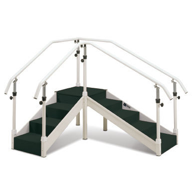 Corner rehabilitation staircase - BROOKLYN - Ferrox - with 2 handrails / with ramp