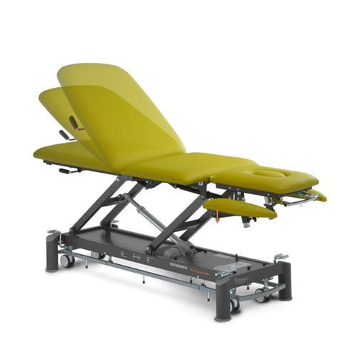 Electric treatment table - CEZANNE JR 5 - Ferrox - height-adjustable / 3-section / green