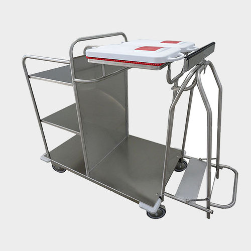 Laundry linen trolley - Rinox S.r.l. - with shelf / 2-bag / plastic