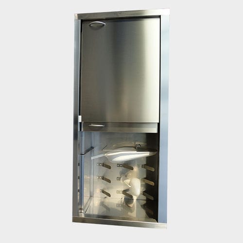 Cabinet with sliding door - Rinox S.r.l. - stainless steel / 2 doors / 1-unit