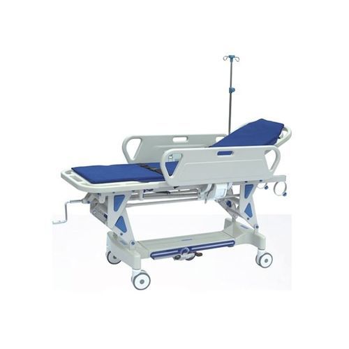 Patient transfer stretcher trolley - TF002 - Foshan Medco Medical equipment Co., Ltd. - manual / height-adjustable / with adjustable backrest