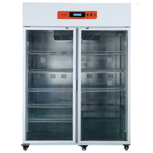 Chromatography refrigerator - GYYP-1250 - Xiamen Guoyi Scientific Instrument - cabinet / 2 doors / with glass door