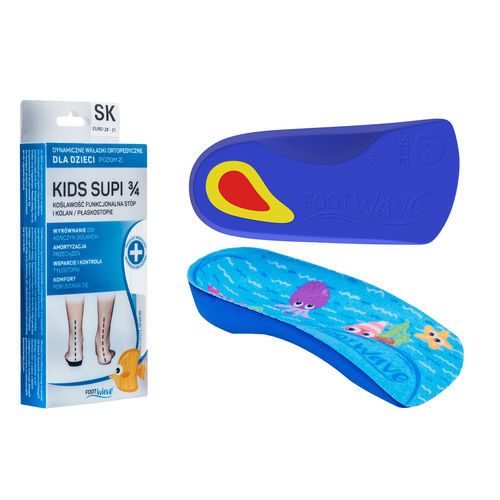 3/4 length orthopedic insole with heel pad - SUPI - FootWave™ - pediatric / for flat feet