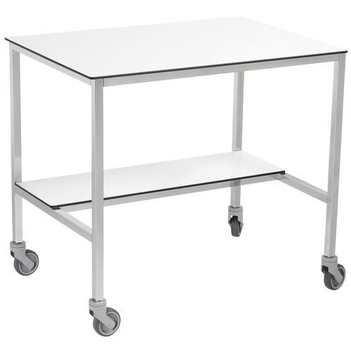Work table - 1811-C - TOURINOX - square / on casters / stainless steel