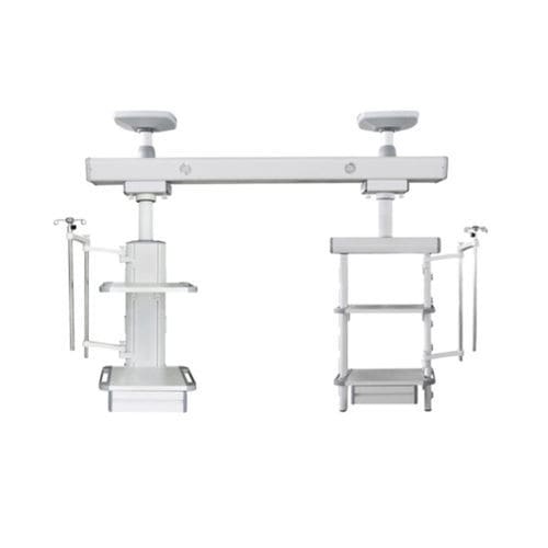 Ceiling-mounted supply beam system - EM-18 - Shandong Expert Medical Equipment - intensive care / ICU / with shelves