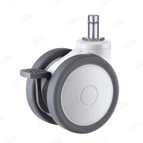 Medical trolley wheel - ME04-03D-100TPRG - Zhongshan Seño Casters and Wheels Man Co.,Ltd - with brake / swiveling