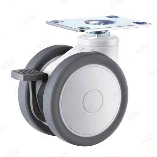 Medical trolley wheel - ME04-01D-100TPRG - Zhongshan Seño Casters and Wheels Man Co.,Ltd - with brake / swiveling